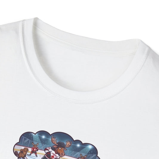 Sleeping Moose Canada Soccer T-Shirt — Cute Moose Dreaming of Victory