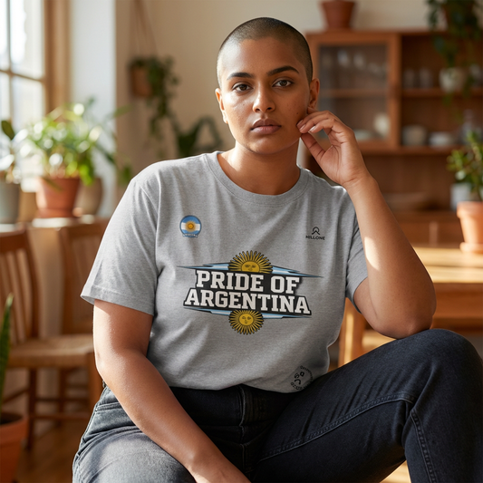 Pride of Argentina T-Shirt — Argentine Flag Sun Football Fan Tee