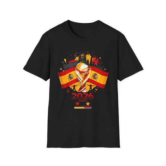 Spain 2026 World Cup T-Shirt – Spanish Flag & Trophy Soccer Fan Tee