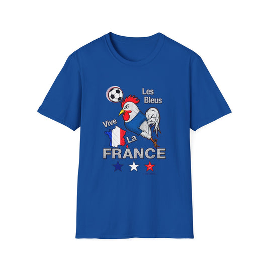 France Soccer T-Shirt – "Vive France" Les Bleus Rooster Football Tee