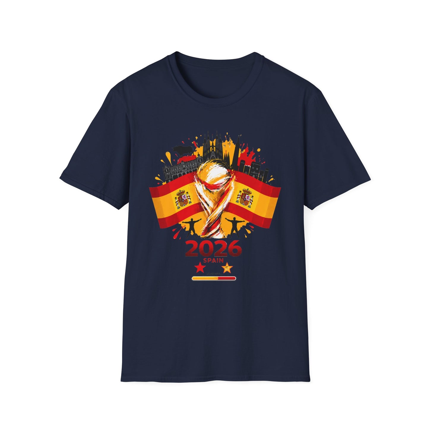 Spain 2026 World Cup T-Shirt – Spanish Flag & Trophy Soccer Fan Tee