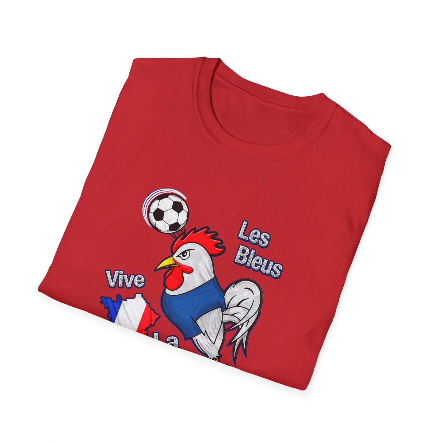 France Soccer T-Shirt – "Vive France" Les Bleus Rooster Football Tee