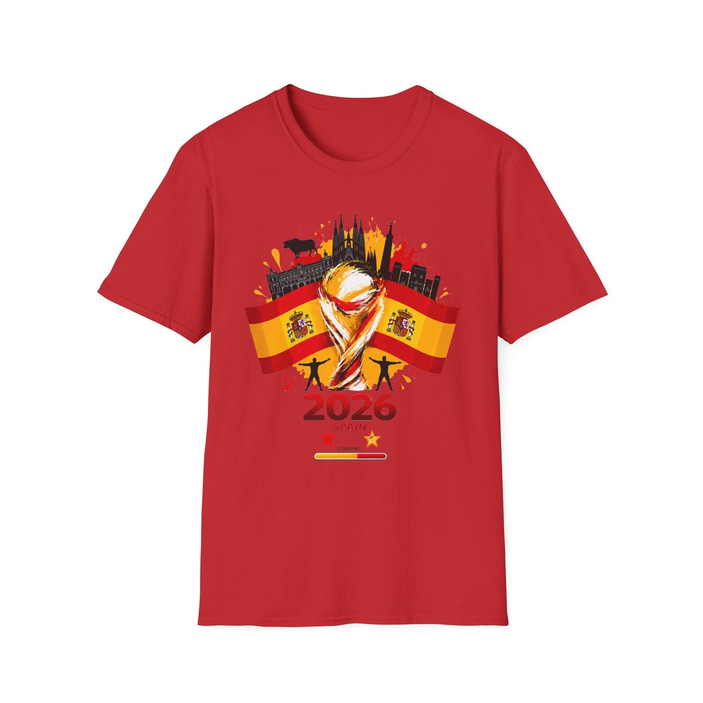 Spain 2026 World Cup T-Shirt – Spanish Flag & Trophy Soccer Fan Tee
