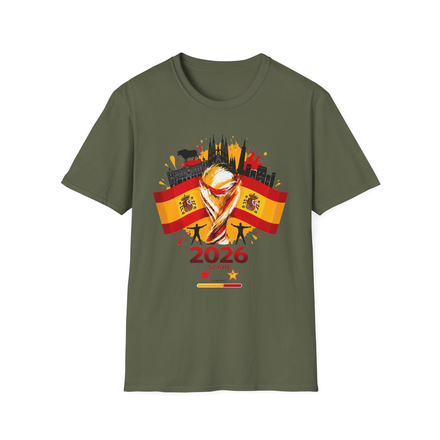 Spain 2026 World Cup T-Shirt – Spanish Flag & Trophy Soccer Fan Tee