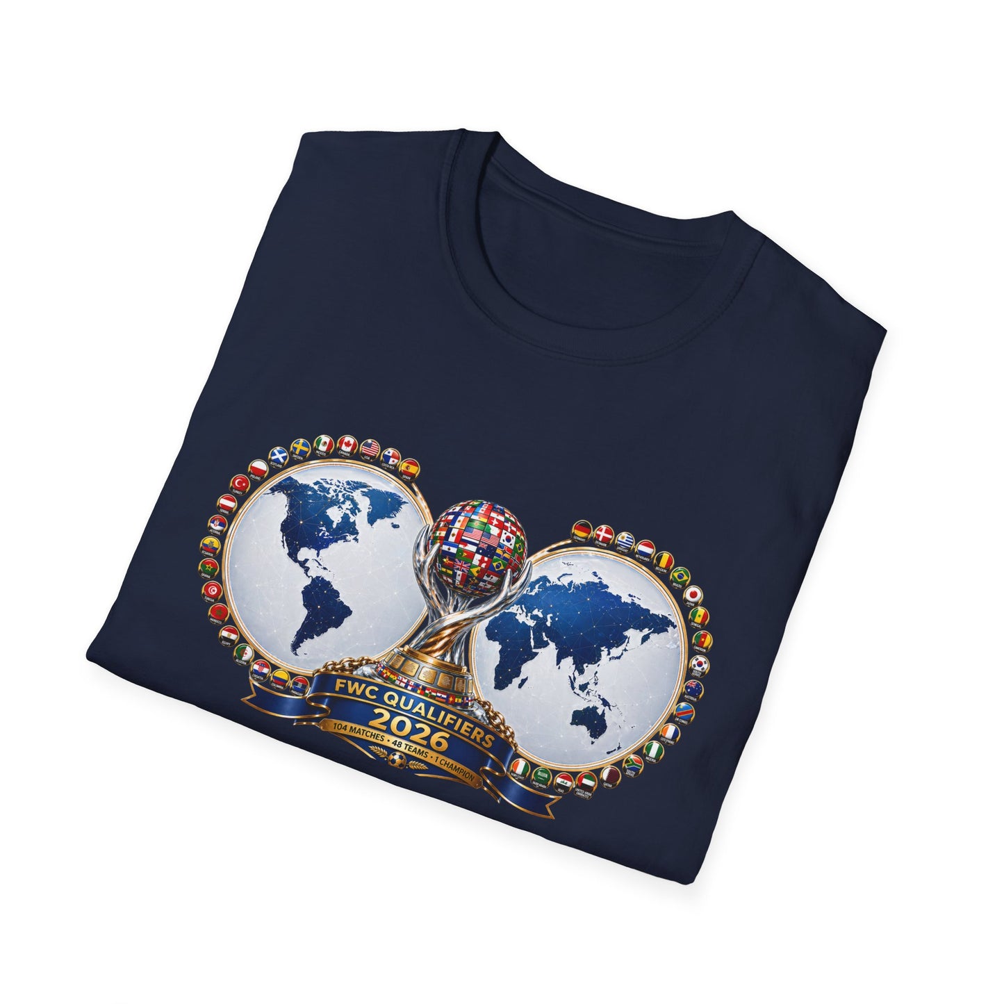 World Cup 2026 Soccer Trophy T-Shirt – Global Teams Emblem