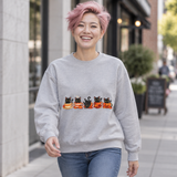 Halloween Black Cat Crewneck Sweatshirt — Cute Cats in Pumpkins Design