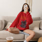 Sweatshirt — 'Too Cute to Spook' Halloween Witch Bat Crewneck