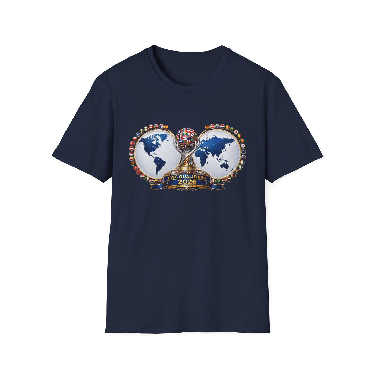 World Cup 2026 Soccer Trophy T-Shirt – Global Teams Emblem
