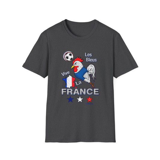 France Soccer T-Shirt – "Vive France" Les Bleus Rooster Football Tee
