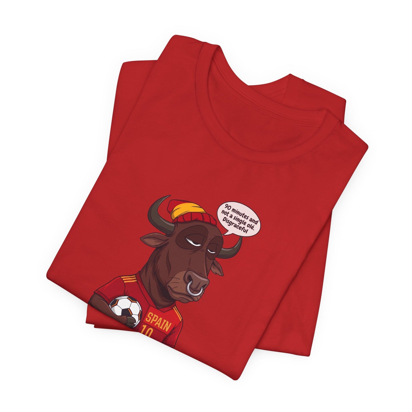 Bull Soccer Fan Tee – "I support my team with passion" Spain Jersey Design