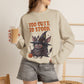 Sweatshirt — 'Too Cute to Spook' Halloween Witch Bat Crewneck