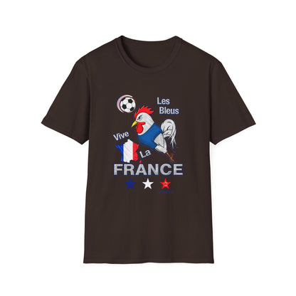 France Soccer T-Shirt – "Vive France" Les Bleus Rooster Football Tee