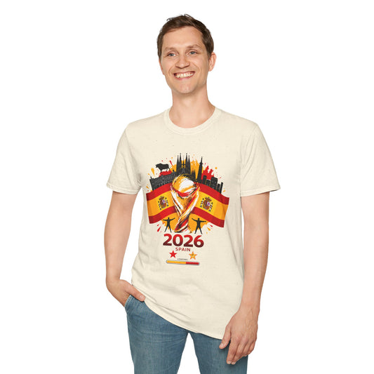 Spain 2026 World Cup T-Shirt – Spanish Flag & Trophy Soccer Fan Tee