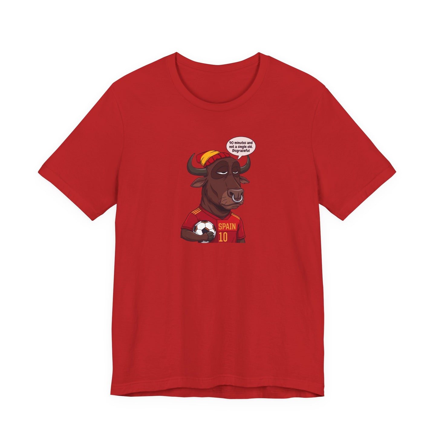 Bull Soccer Fan Tee – "I support my team with passion" Spain Jersey Design